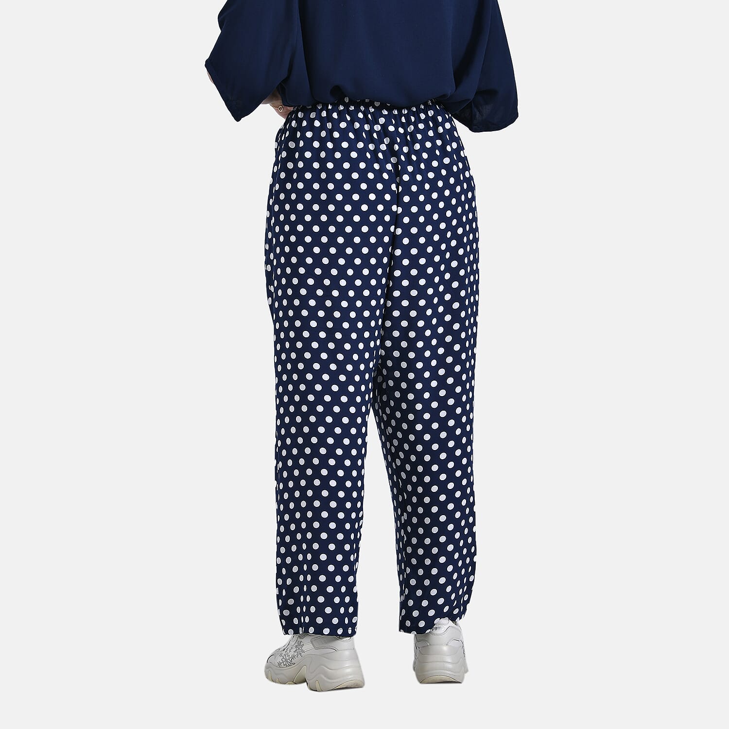 La Marey Relaxed Fit Polka Dot Loungewear Co-ords Set (Size 20 to 22) - Navy