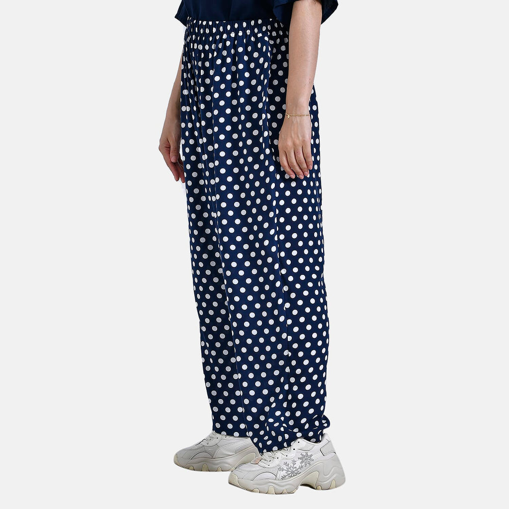 La Marey Relaxed Fit Polka Dot Loungewear Co-ords Set (Size 20 to 22) - Navy