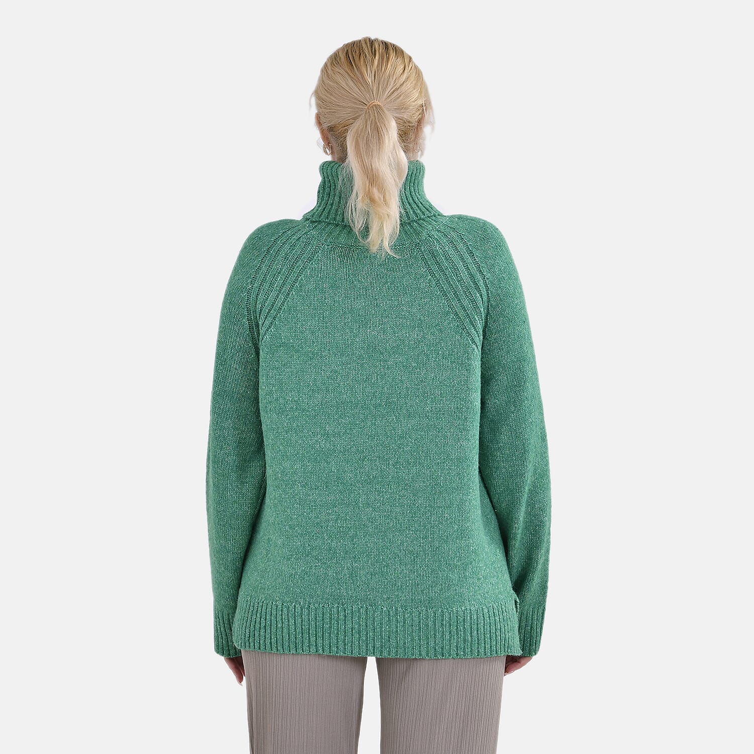 La Marey Roll Neck Jumper (Size L) - Green