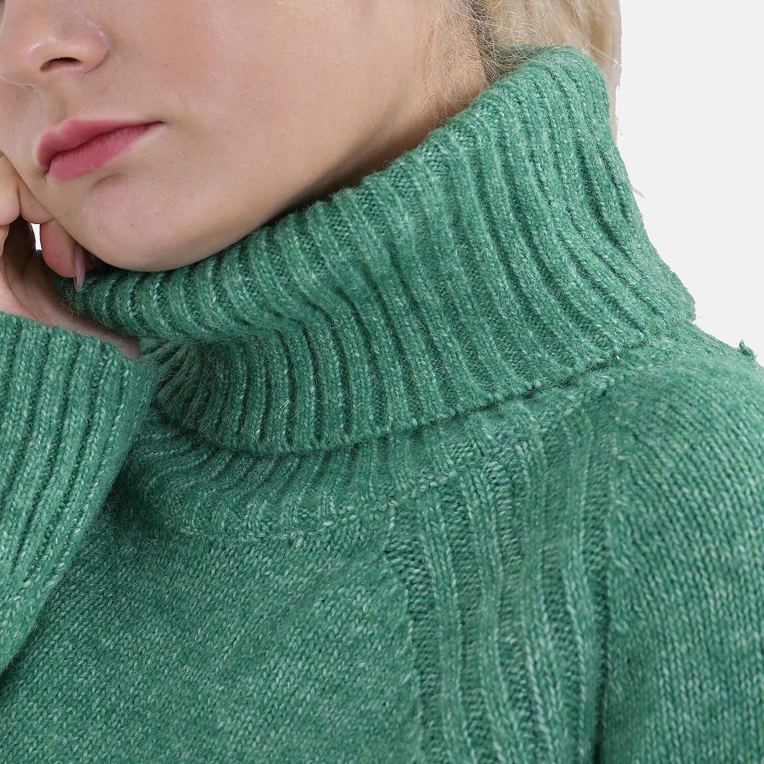 La Marey Roll Neck Jumper (Size L) - Green