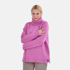 La Marey Roll Neck Jumper (Size L) - Fuchsia