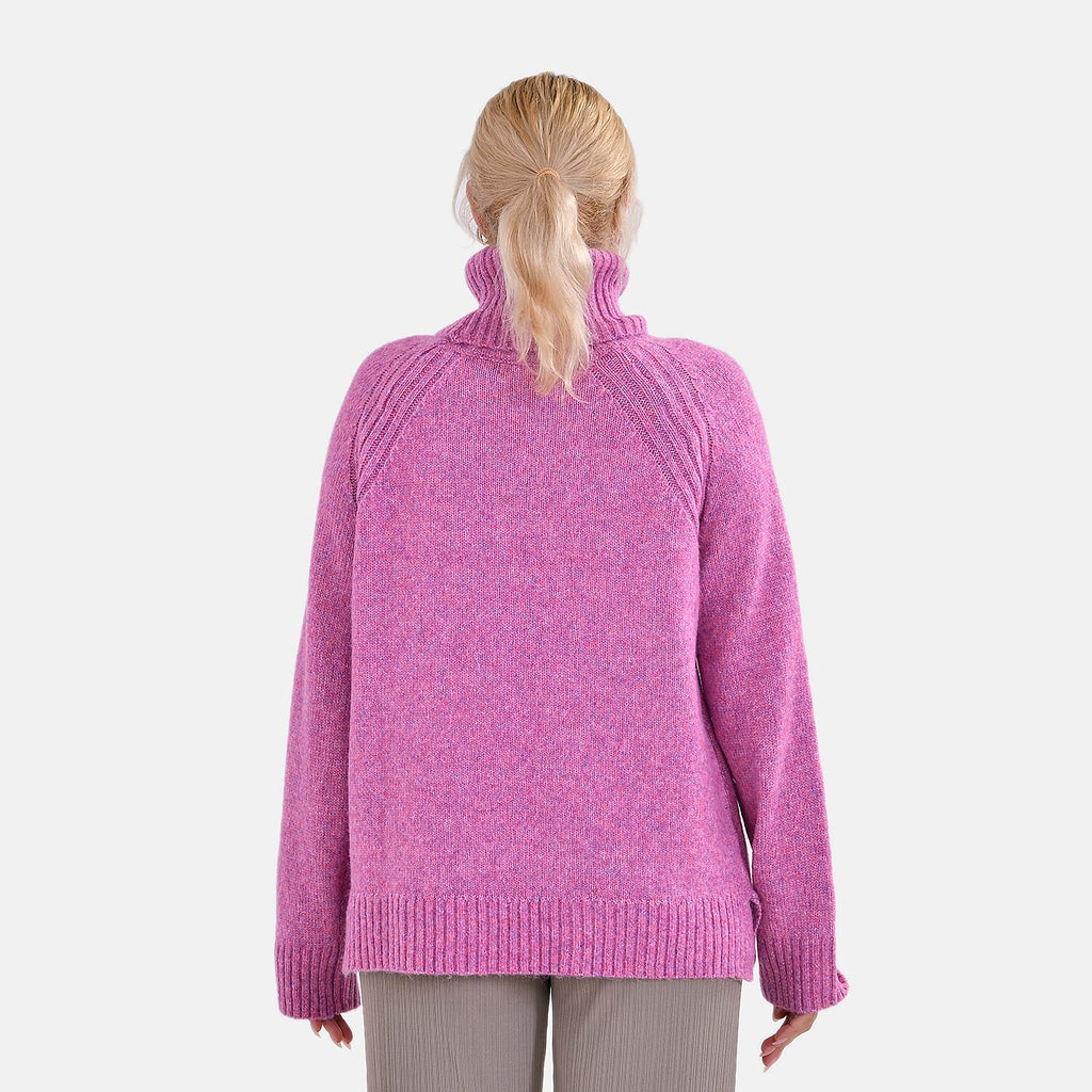 La Marey Roll Neck Jumper (Size L) - Fuchsia