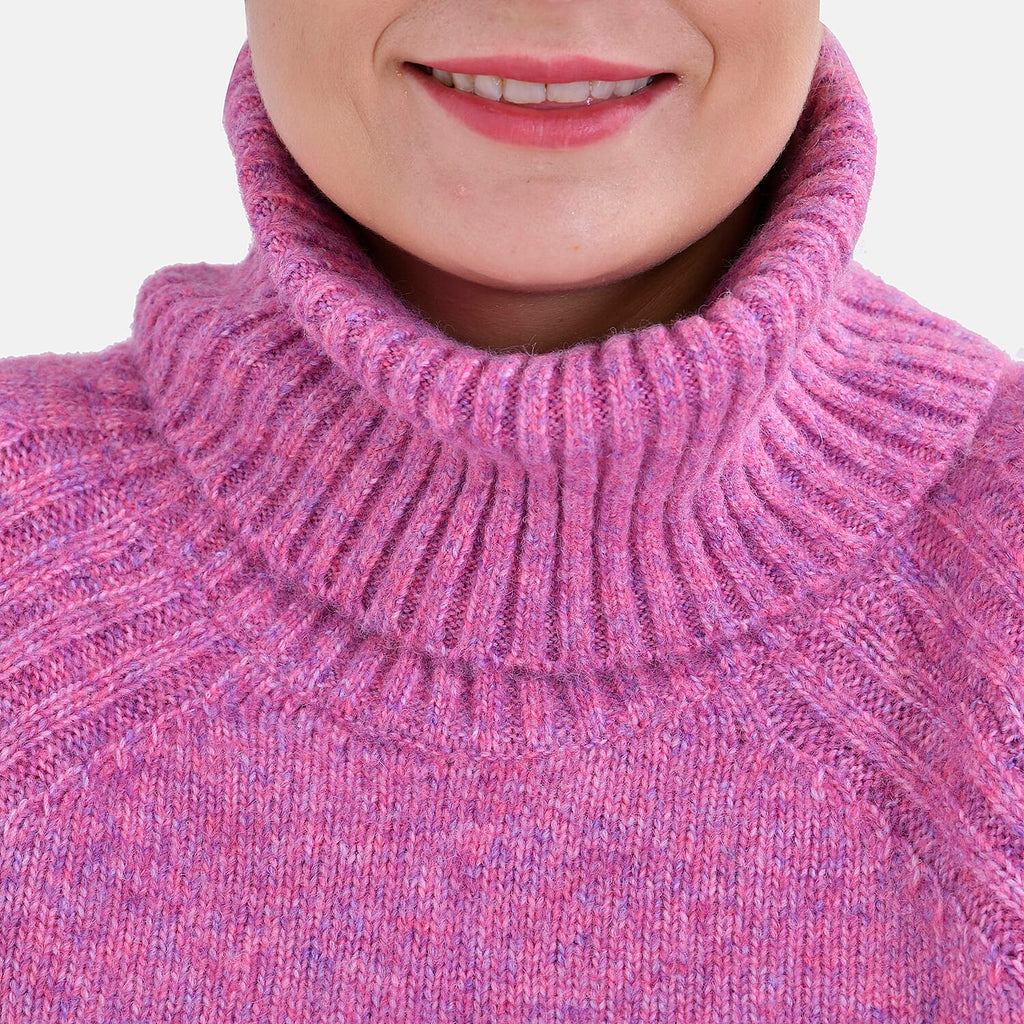 La Marey Roll Neck Jumper (Size L) - Fuchsia