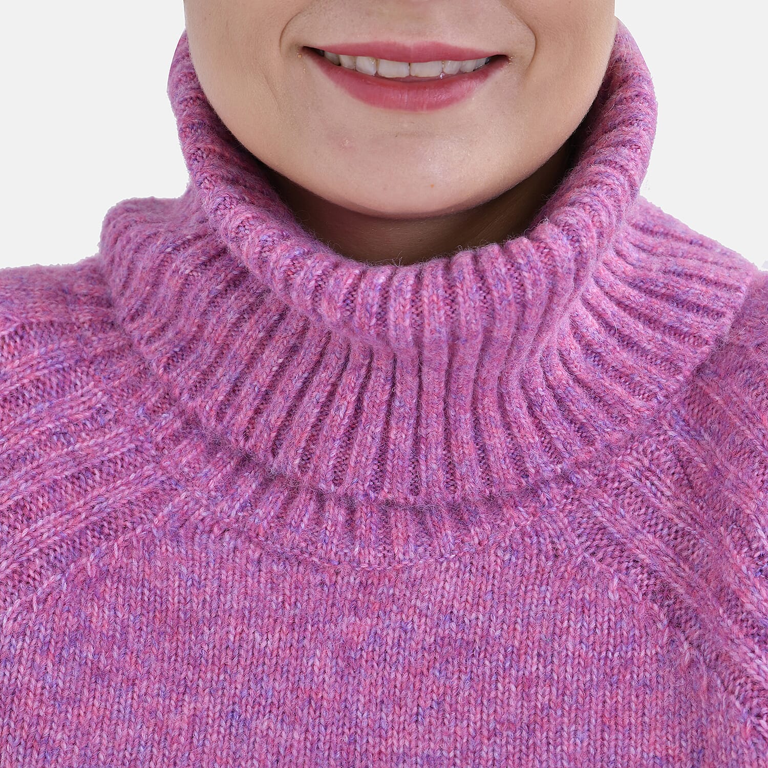La Marey Roll Neck Jumper (Size L) - Fuchsia