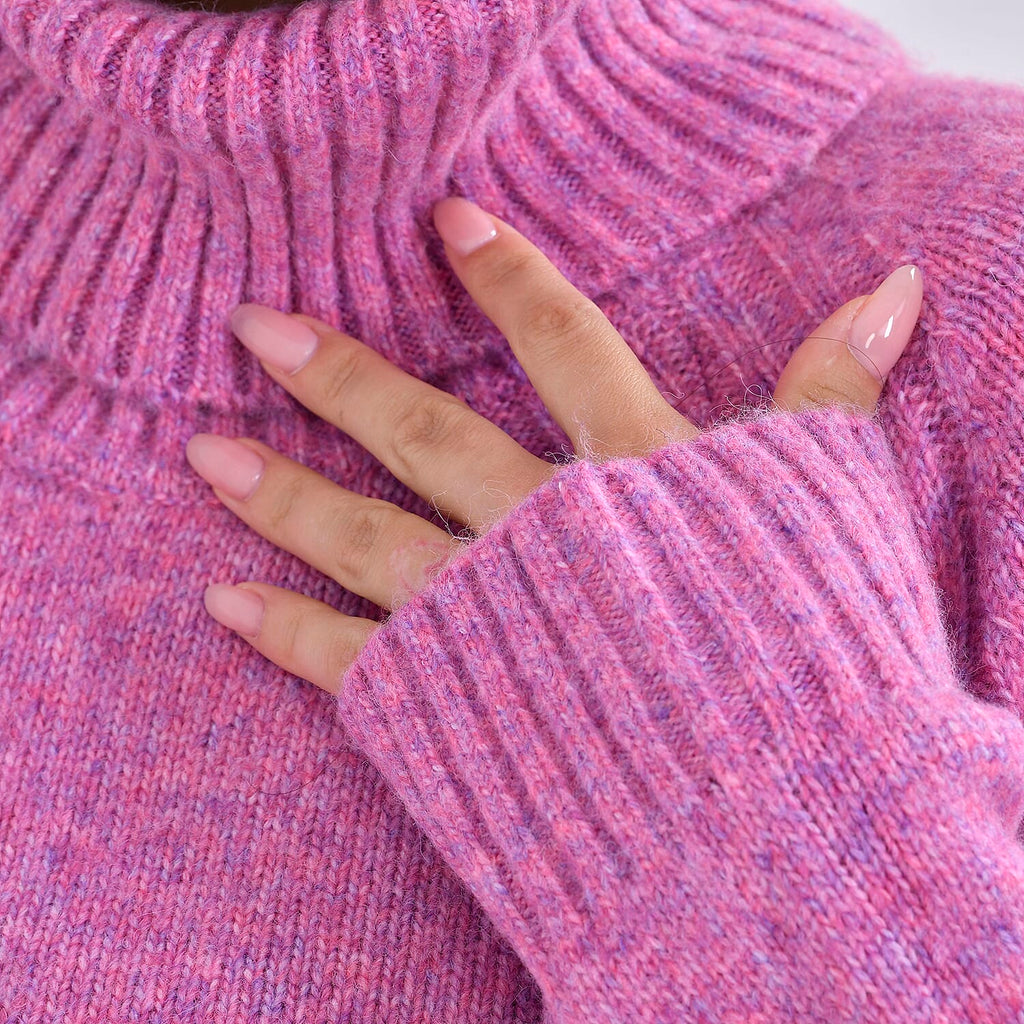 La Marey Roll Neck Jumper (Size L) - Fuchsia