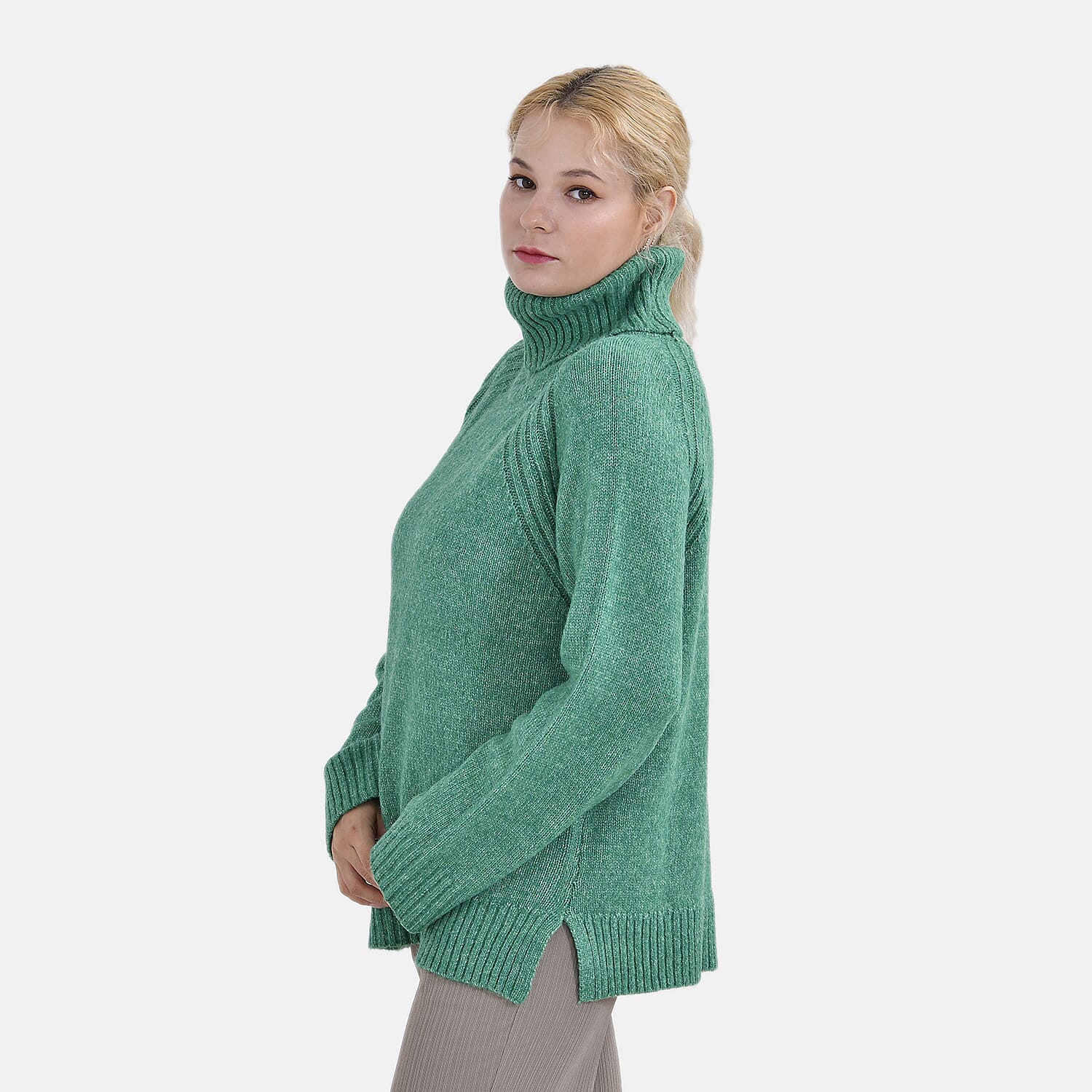 La Marey Roll Neck Jumper (Size 8 to 10) - Green