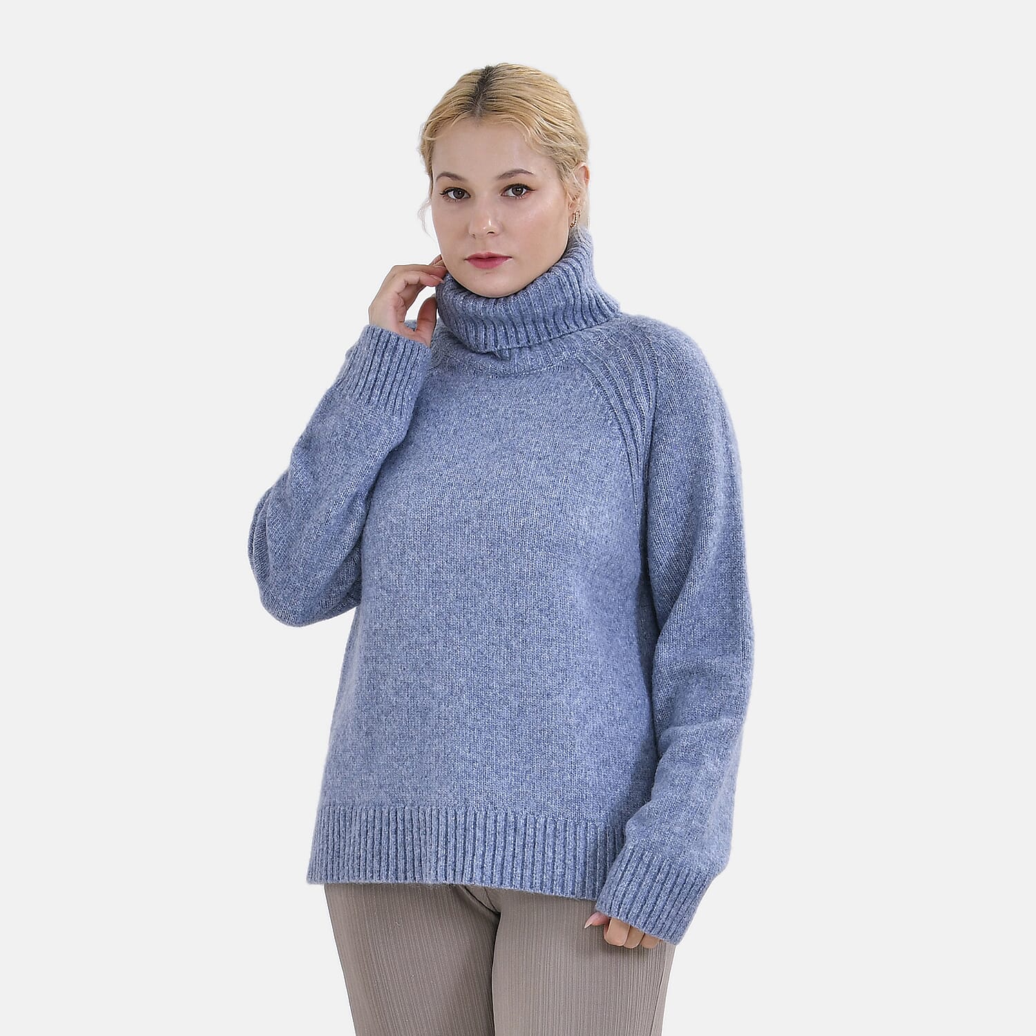 La Marey Roll Neck Jumper (Size M) - Grey