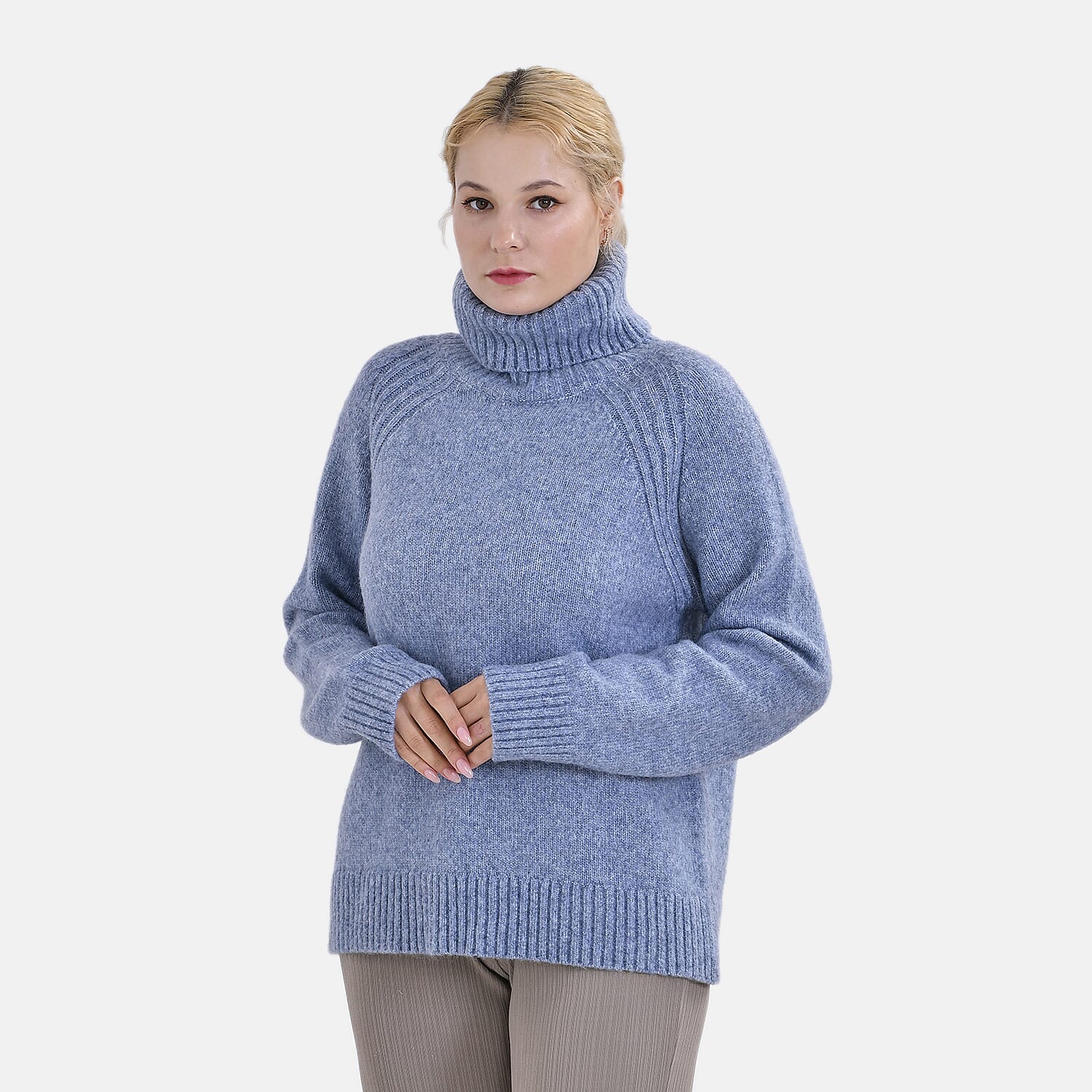 La Marey Roll Neck Jumper (Size M) - Grey