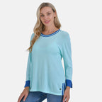 La Marey Round Neck Quarter Sleeve Jersey Top (Size 12 to 14) - Green