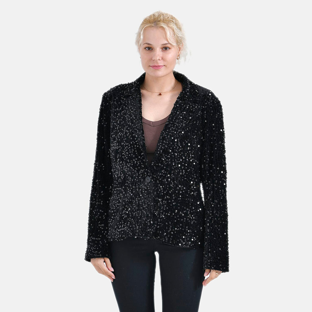 La Marey Sequin Blazer (Size S, 8 -10) - Black