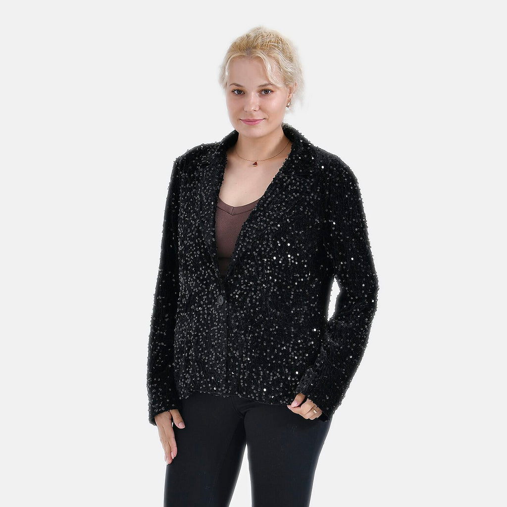 La Marey Sequin Blazer (Size S, 8 -10) - Black
