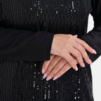 La Marey Sequin Top (Size L) - Black