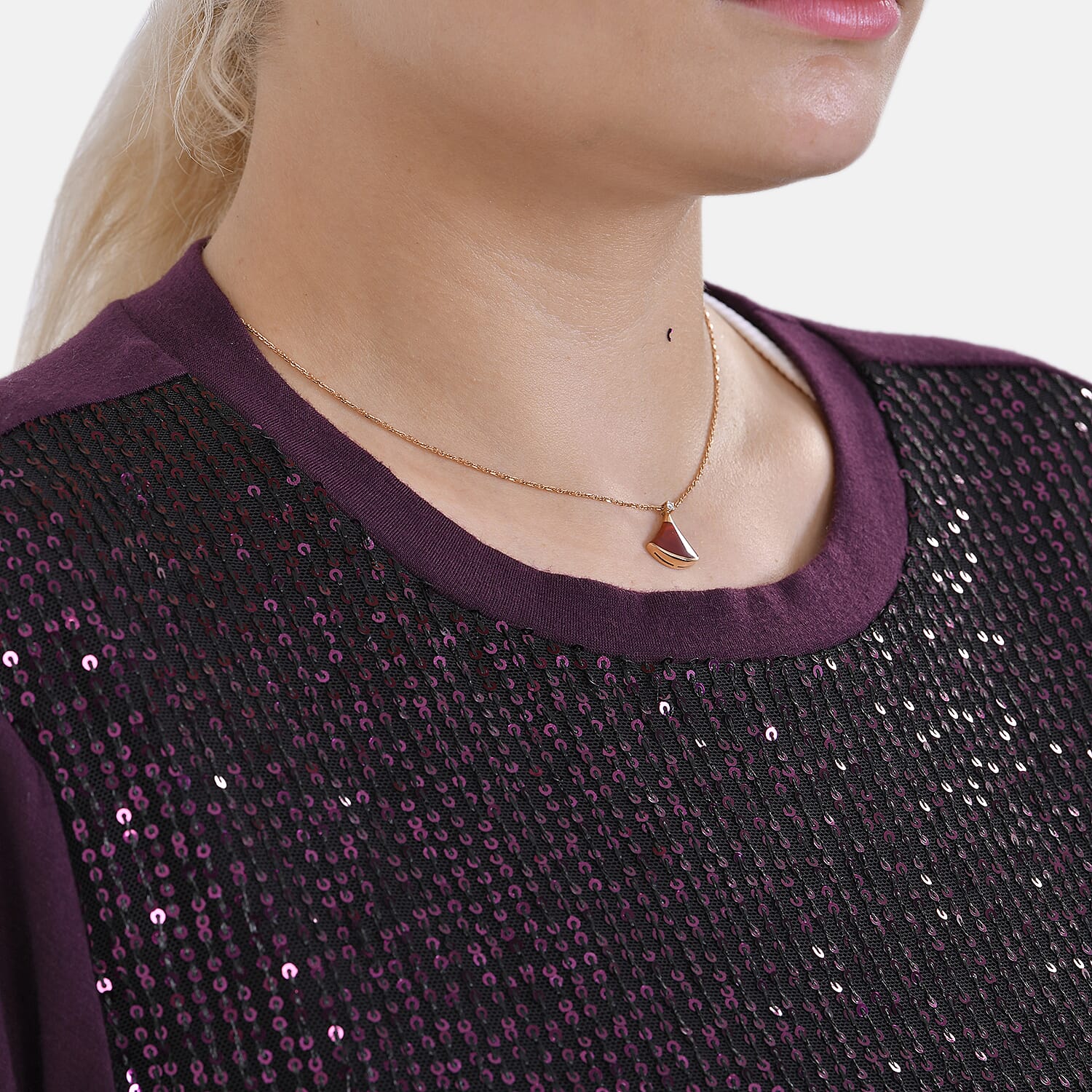 La Marey Sequin Top (Size L) - Purple