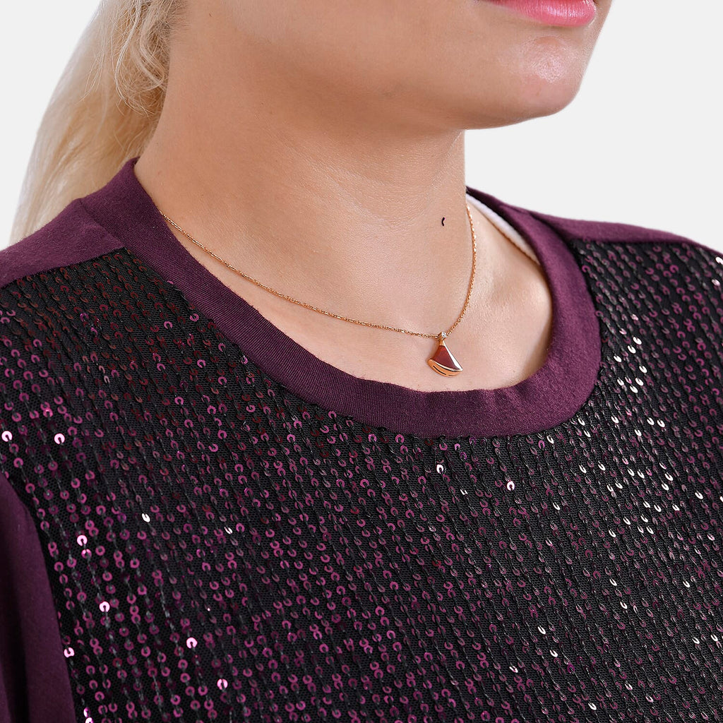 La Marey Sequin Top (Size XL) - Purple