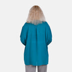 La Marey Cotton Blend 3-4 Sleeve Blouse (Size XL) - Blue