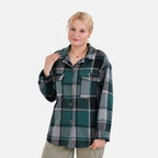 La Marey Check Pattern Long Length Shirt (Size L) - Green