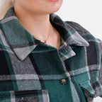 La Marey Check Pattern Long Length Shirt (Size L) - Green