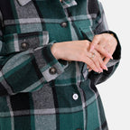 La Marey Check Pattern Long Length Shirt (Size XL) - Green