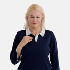 La Marey Knitted Short Sleeve Polo Shirt (Size S, Fit 8 To 10) - Navy Blue