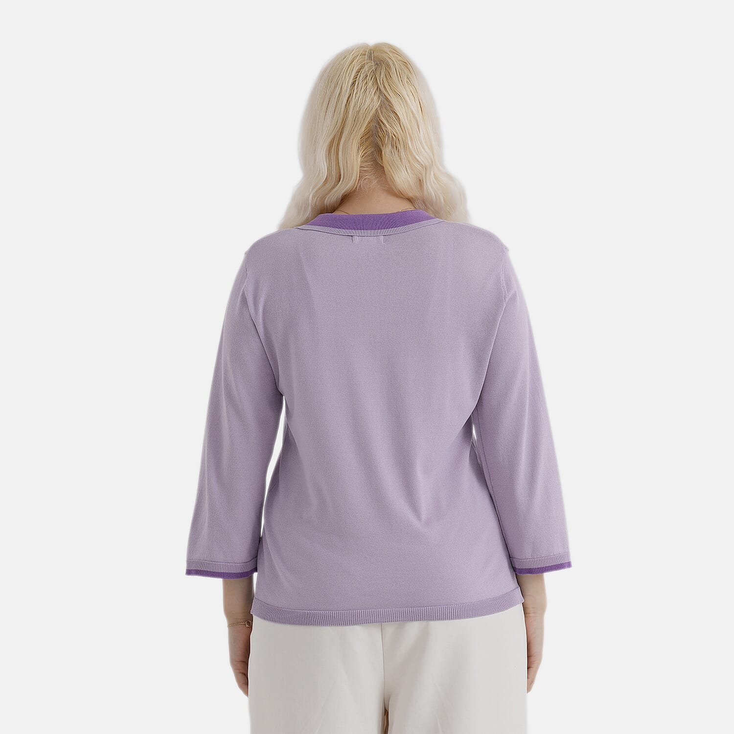 La Marey Knitted Short Sleeve Polo Shirt (Size S, Fit 8 To 10) - Purple