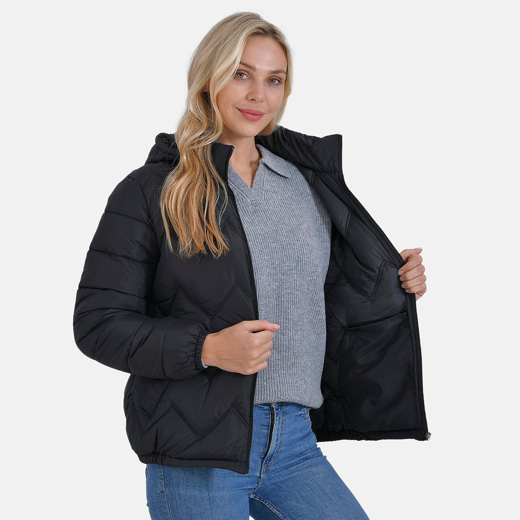La Marey Lightning-Patterned Jacket (Size 20 to 22) - Black