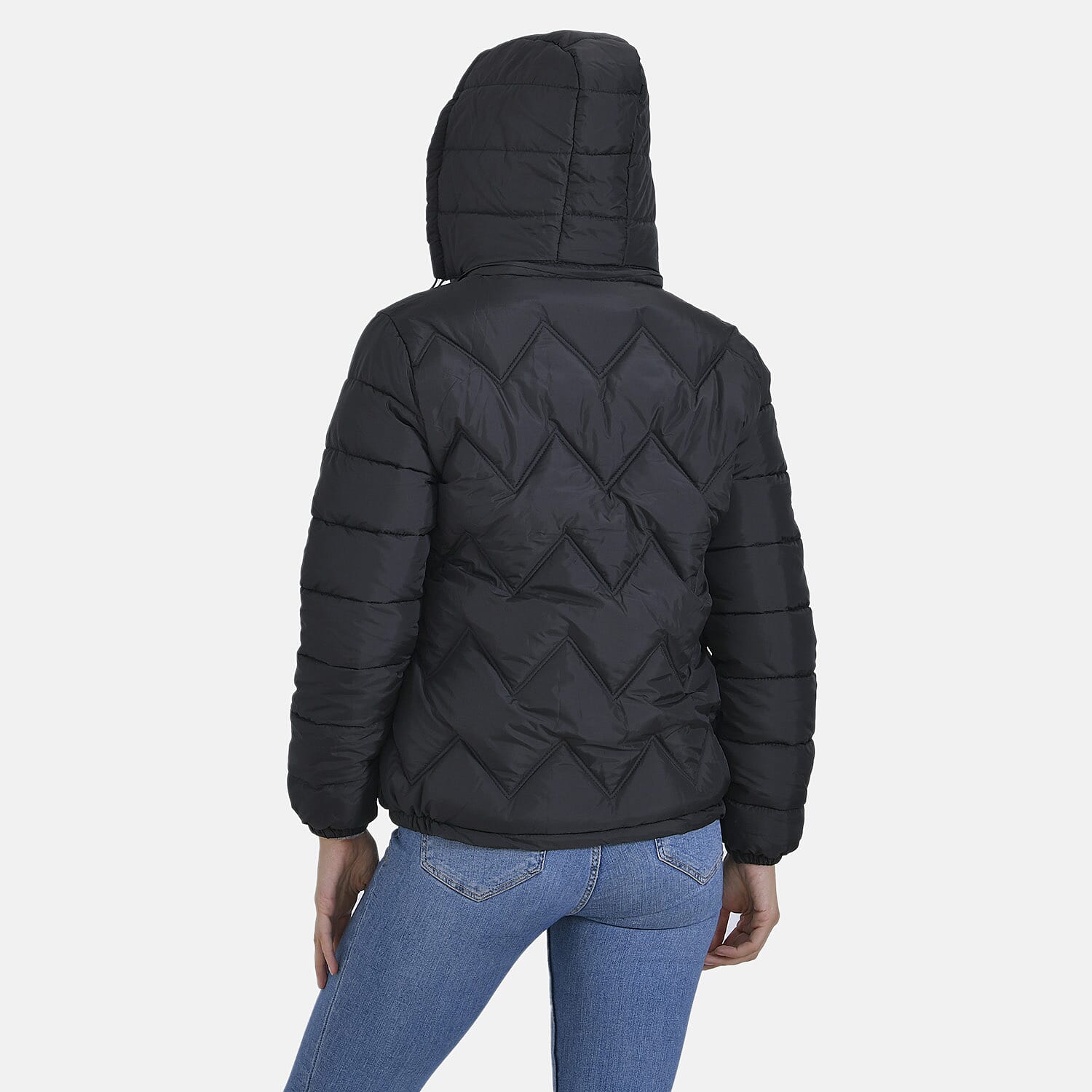 La Marey Lightning-Patterned Jacket (Size 24 to 26) - Black
