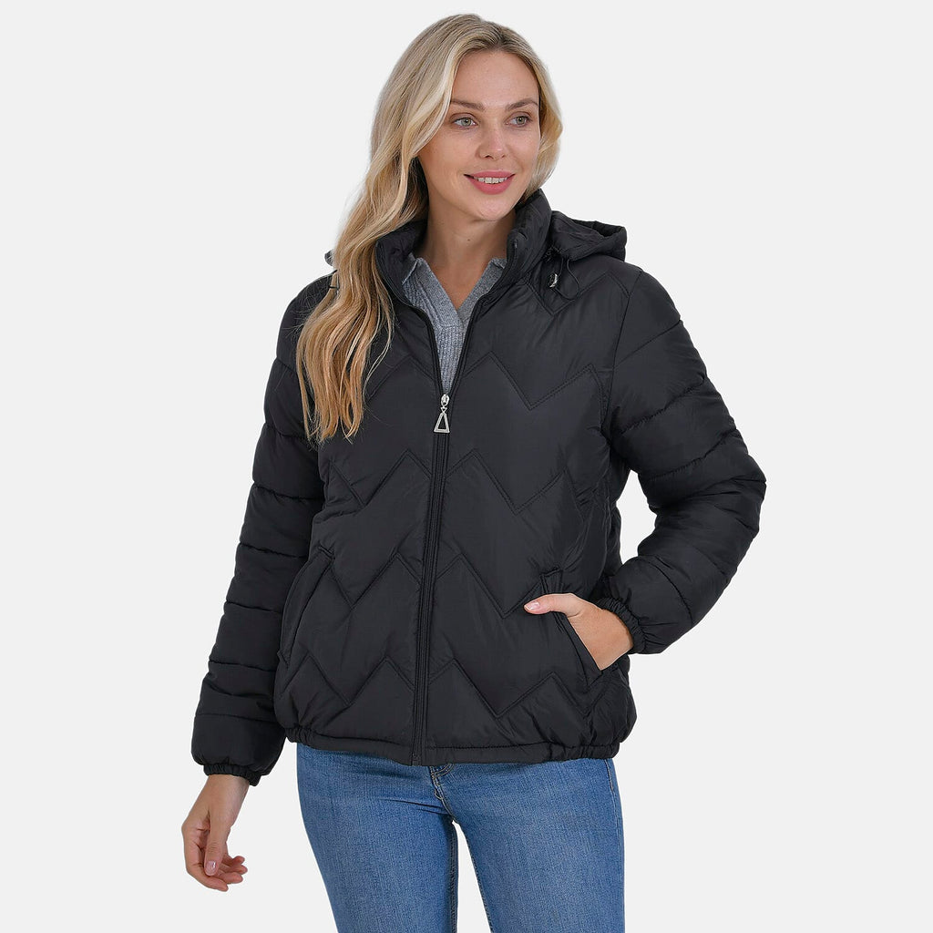 La Marey Lightning-Patterned Jacket (Size 24 to 26) - Black