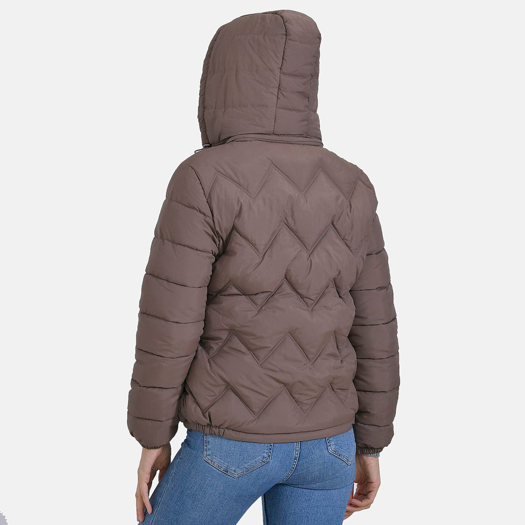 La Marey Lightning-Patterned Jacket (Size 24 to 26) - Brown