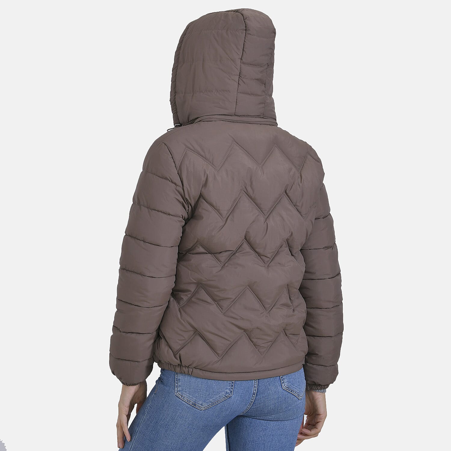 La Marey Lightning-Patterned Jacket (Size 24 to 26) - Brown
