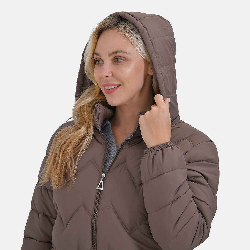 La Marey Lightning-Patterned Jacket (Size 24 to 26) - Brown