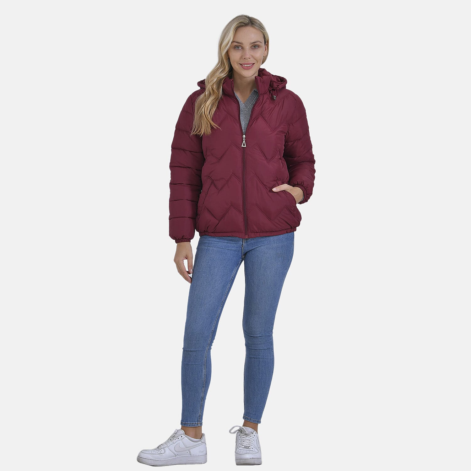 La Marey Short Lightning-Patterned Jacket (Size L) - Red