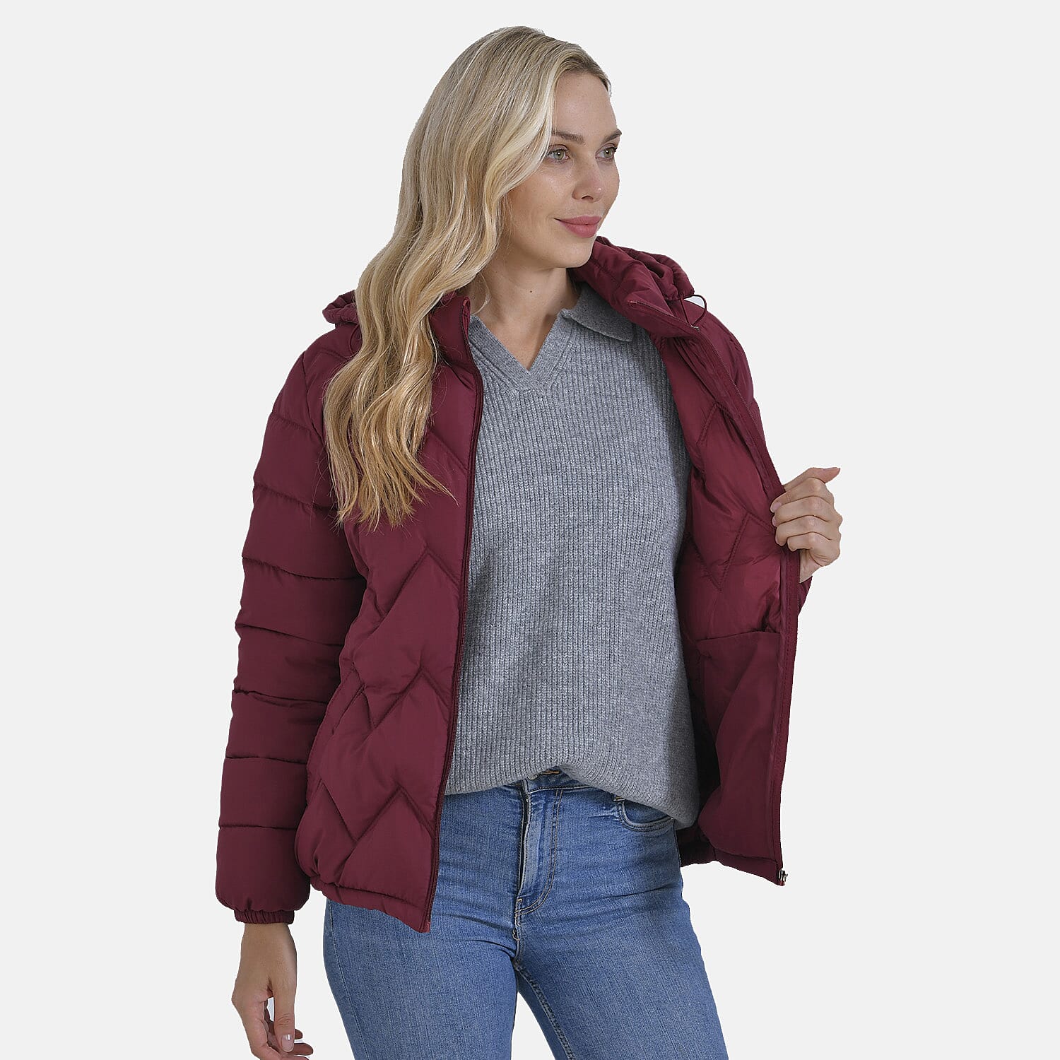 La Marey Short Lightning-Patterned Jacket (Size XL) - Red