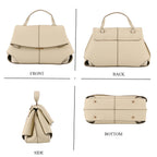 La Marey Signature Minimalist Sculptural Top Handle Handbag with Crossbody Strap - Off White