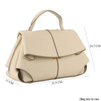 La Marey Signature Minimalist Sculptural Top Handle Handbag with Crossbody Strap - Off White