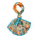 La Marey 100% Silk Floral Scarf (Size 170x52 cm) - Red & Yellow