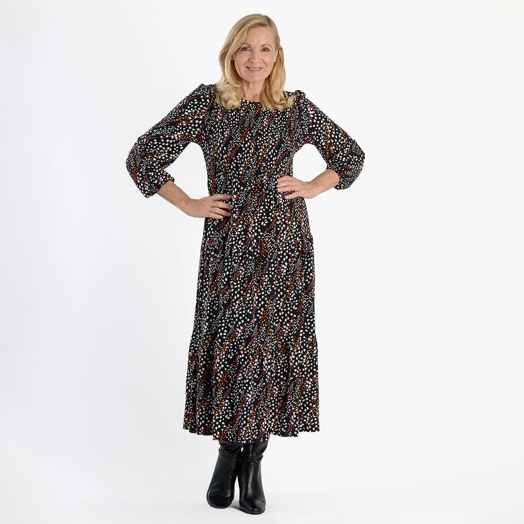 La Marey Soft Touch Knitted Shirred Dress (Size M) - Black