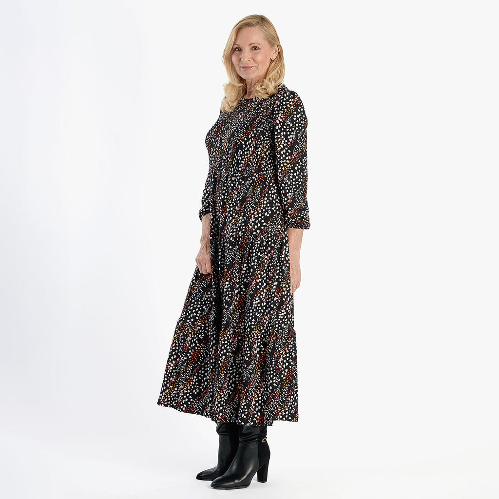 La Marey Soft Touch Knitted Shirred Dress (Size M) - Black