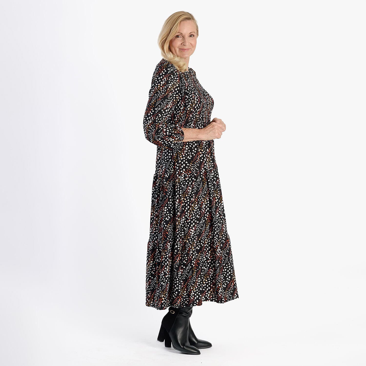 La Marey Soft Touch Knitted Shirred Dress (Size M) - Black