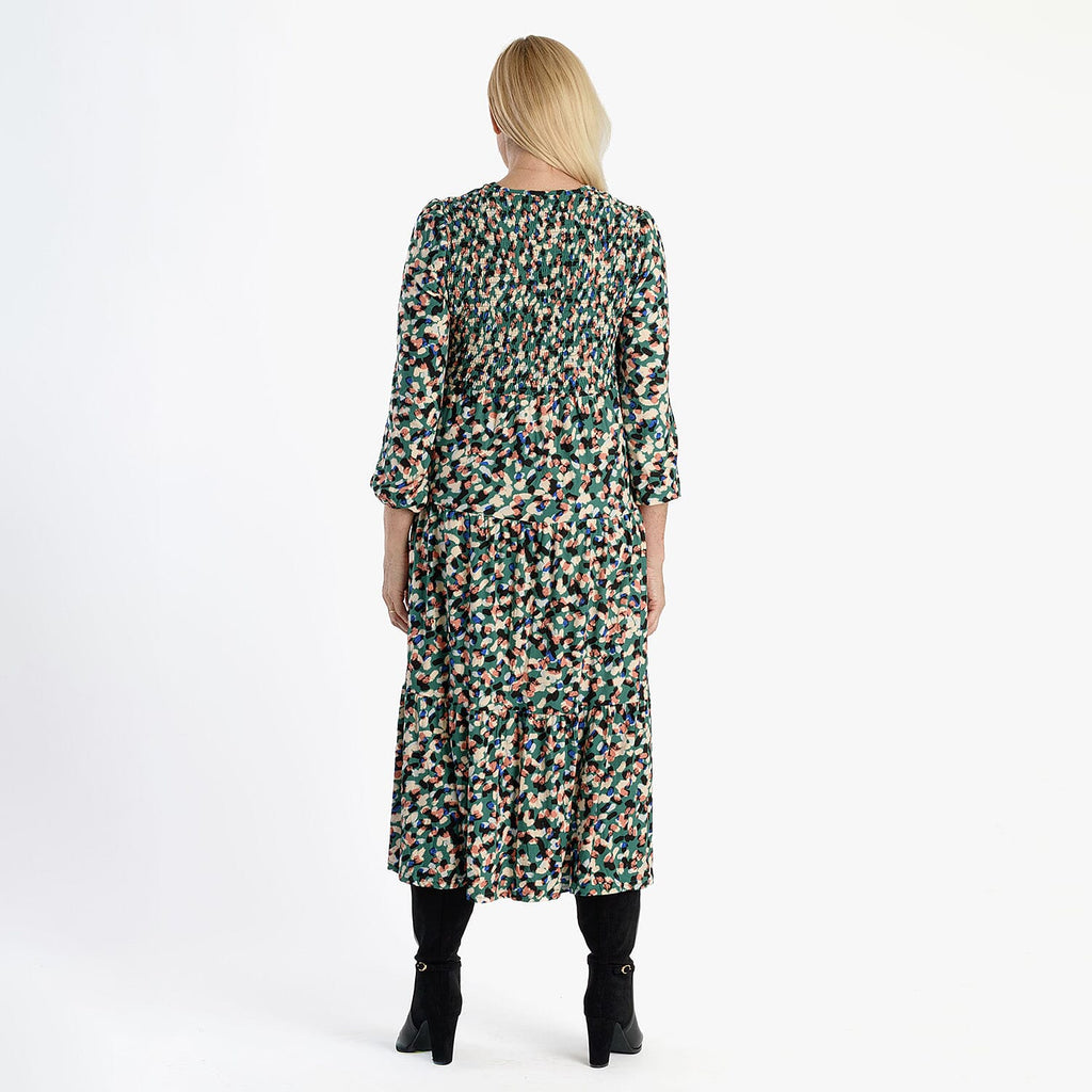 La Marey Soft Touch Knitted Shirred Dress (Size M) - Green