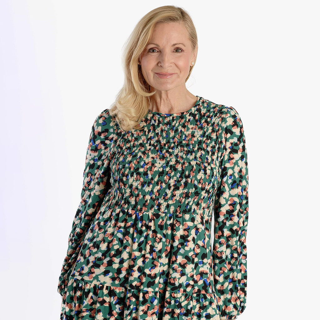 La Marey Soft Touch Knitted Shirred Dress (Size M) - Green