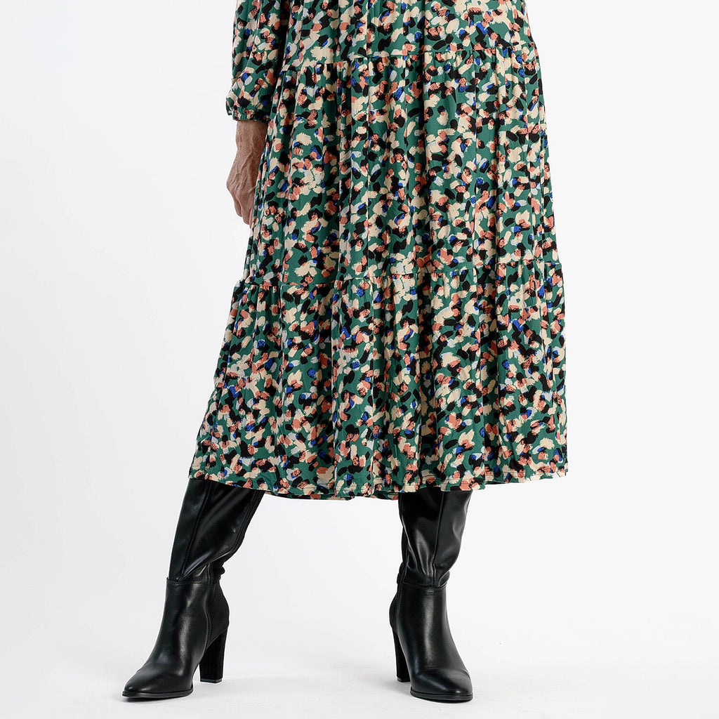 La Marey Soft Touch Knitted Shirred Dress (Size M) - Green