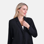 La Marey Classic Linen Blend Long Sleeves Blazer with Notched Collar (Size 20 to 22) - Black