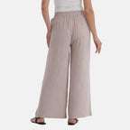 La Marey Casual Wide Leg Trousers with Elastic Waist (Size 16 to 18) - Beige