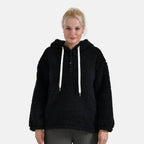 La Marey Plush Hoodie with Buttons (Size XL) - Black