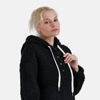 La Marey Plush Hoodie with Buttons (Size XL) - Black