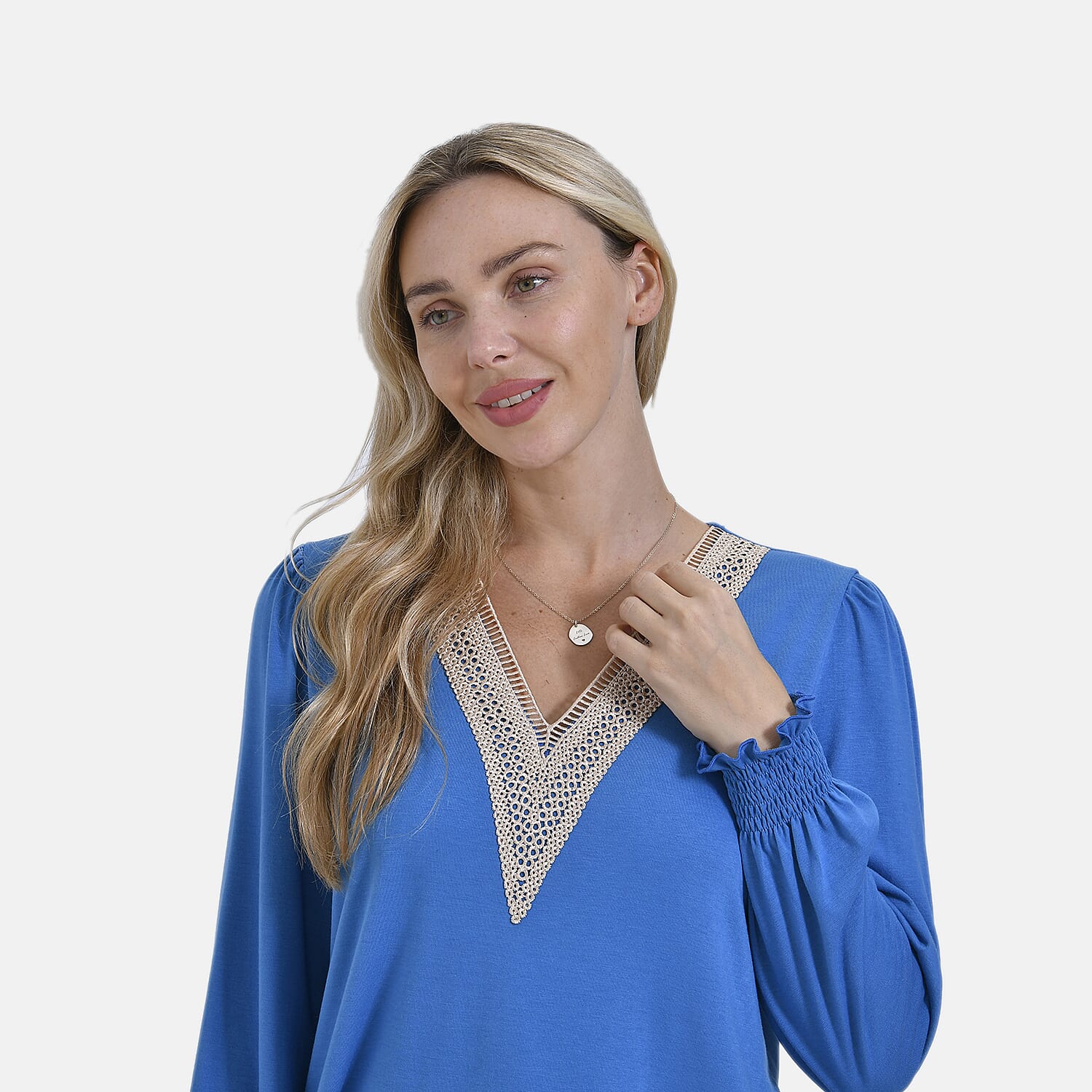 La Marey V-Neck Long Sleeve Jersey Top (Size XL) - Blue