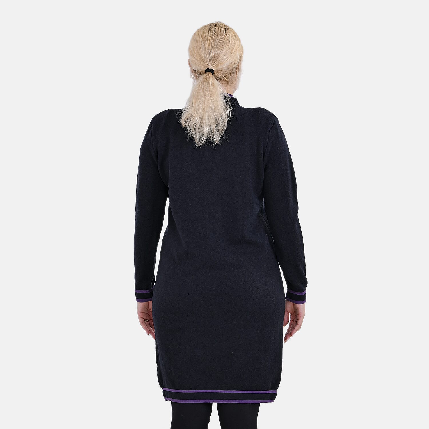 Limited Collection La Marey Cotton Blend Knitted Dress (Size S-M) - Black - Pink