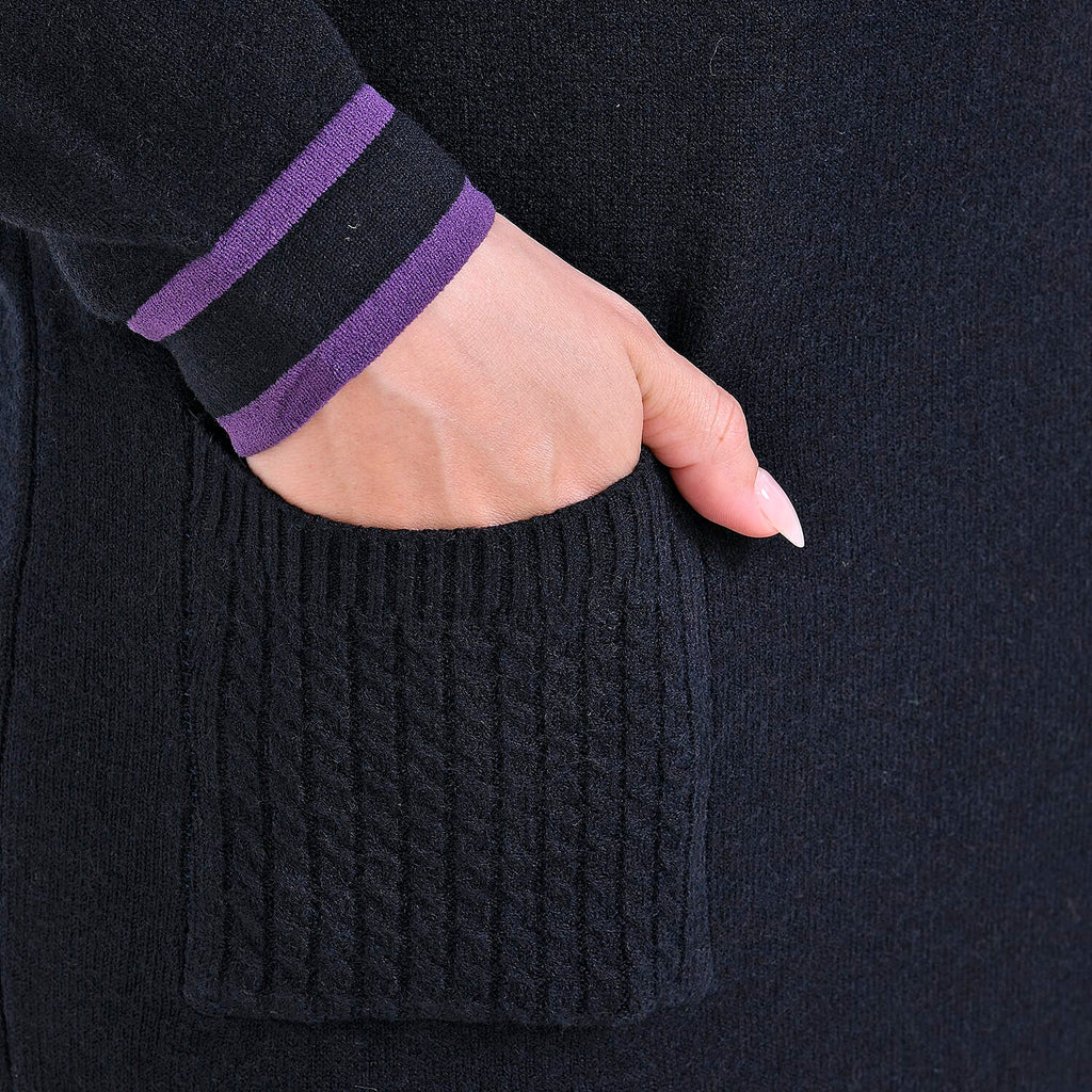 Limited Collection La Marey Cotton Blend Knitted Dress (Size S-M) - Black - Pink