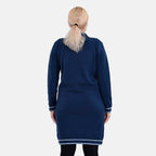 Limited Collection La Marey Cotton Blend Knitted Dress (Size S-M) - Navy & Cream - Navy Cream & Cream