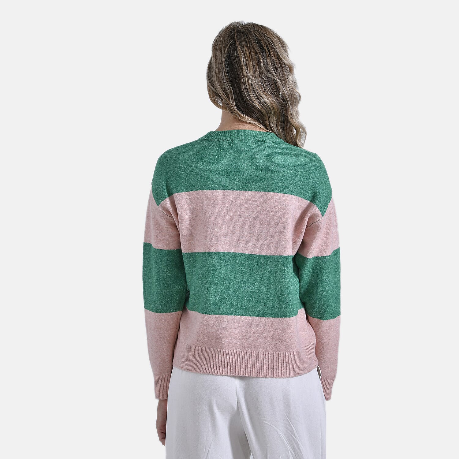 La Marey Striped Jumper (Size 8 to 10) - Pink Green